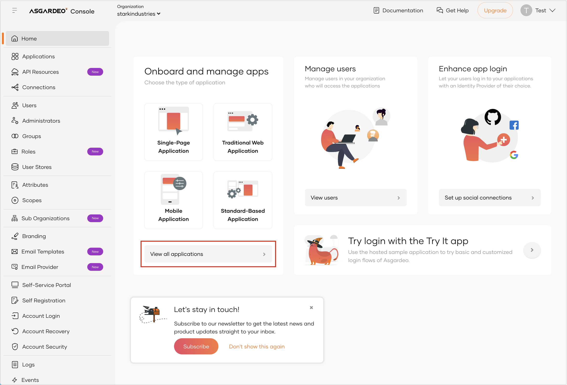 View all applications