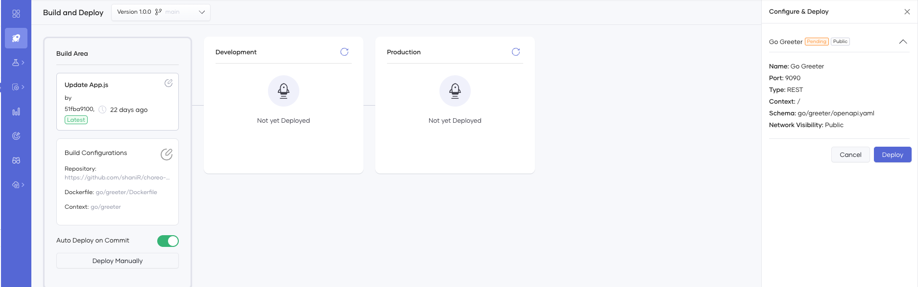 Application Configuration Page