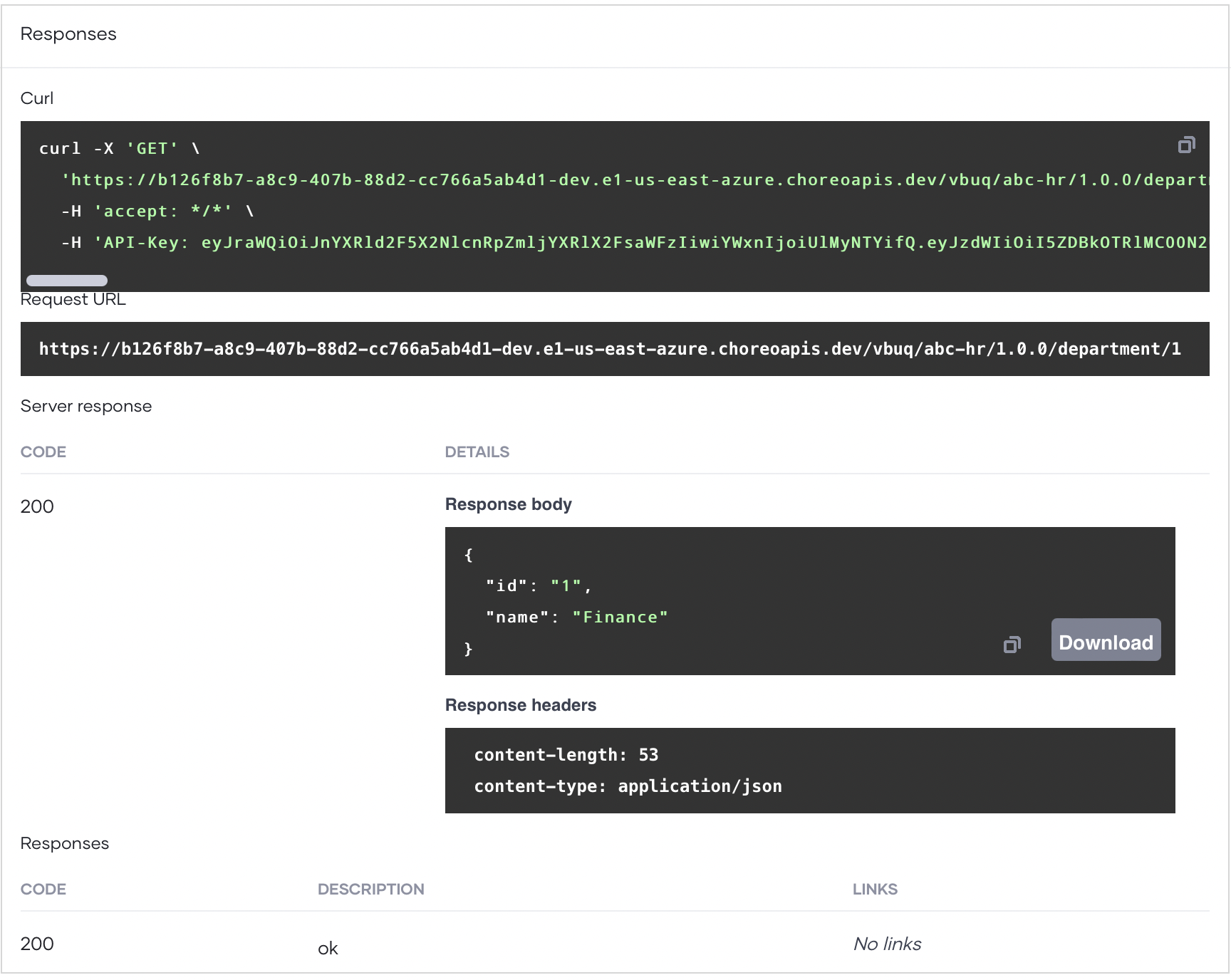 API proxy response