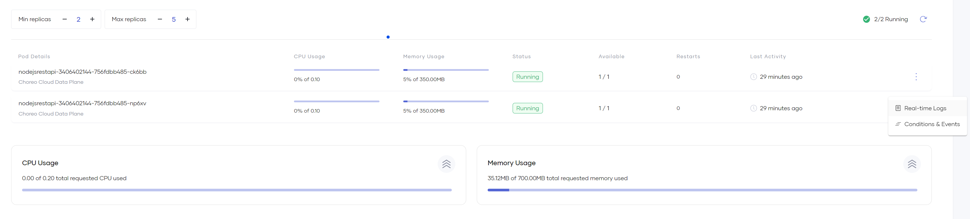 Running instances