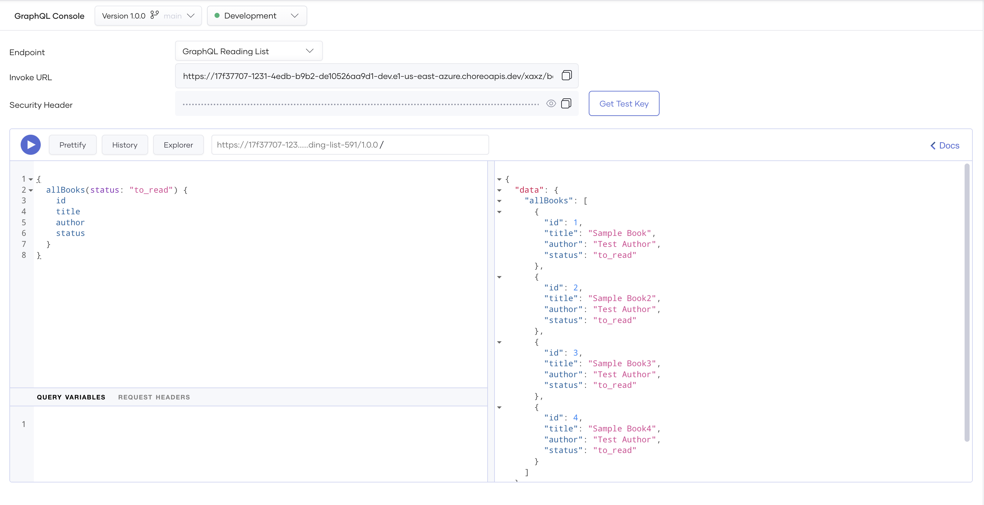 GraphQL Console
